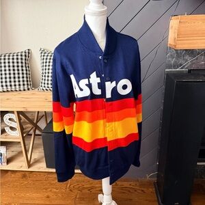 Mitchell & Ness Men's Navy and Multicolor Astros Sweater